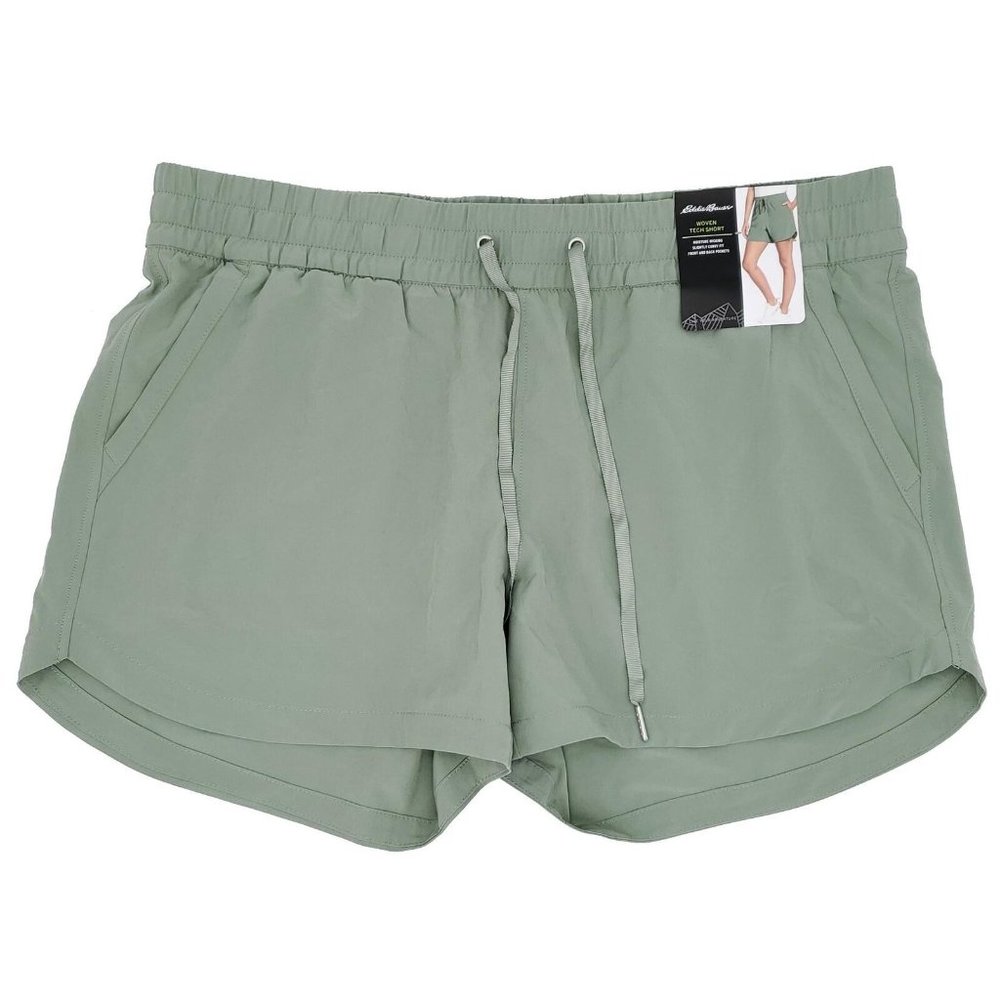 Eddie Bauer Women's Woven Tech Short Hedge Green Large
